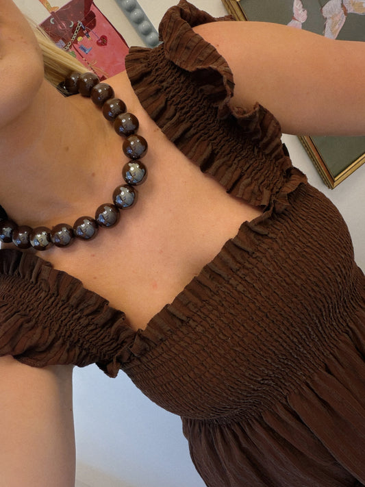 The Gemstone Glow Necklace - Brown