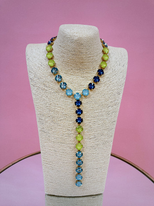 Multi Color Layer Necklace - Blue