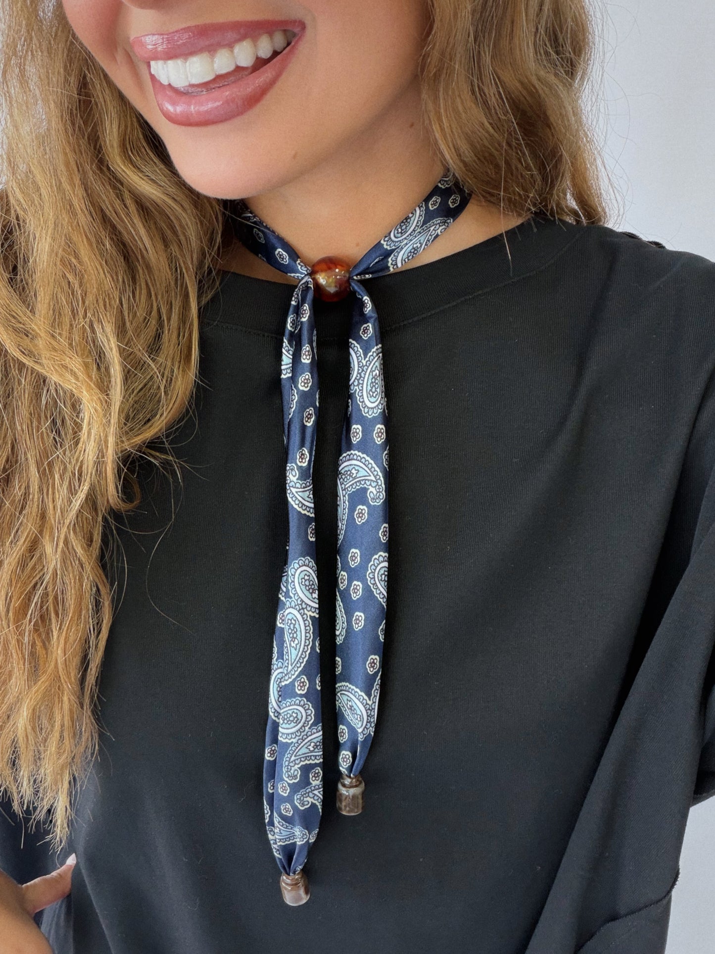 Navy Bandana Slide Scarf