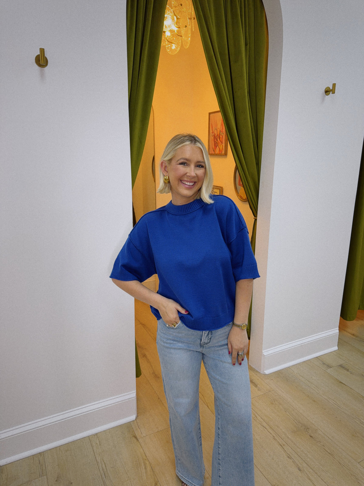 The Color Crush Knit Top - Blue
