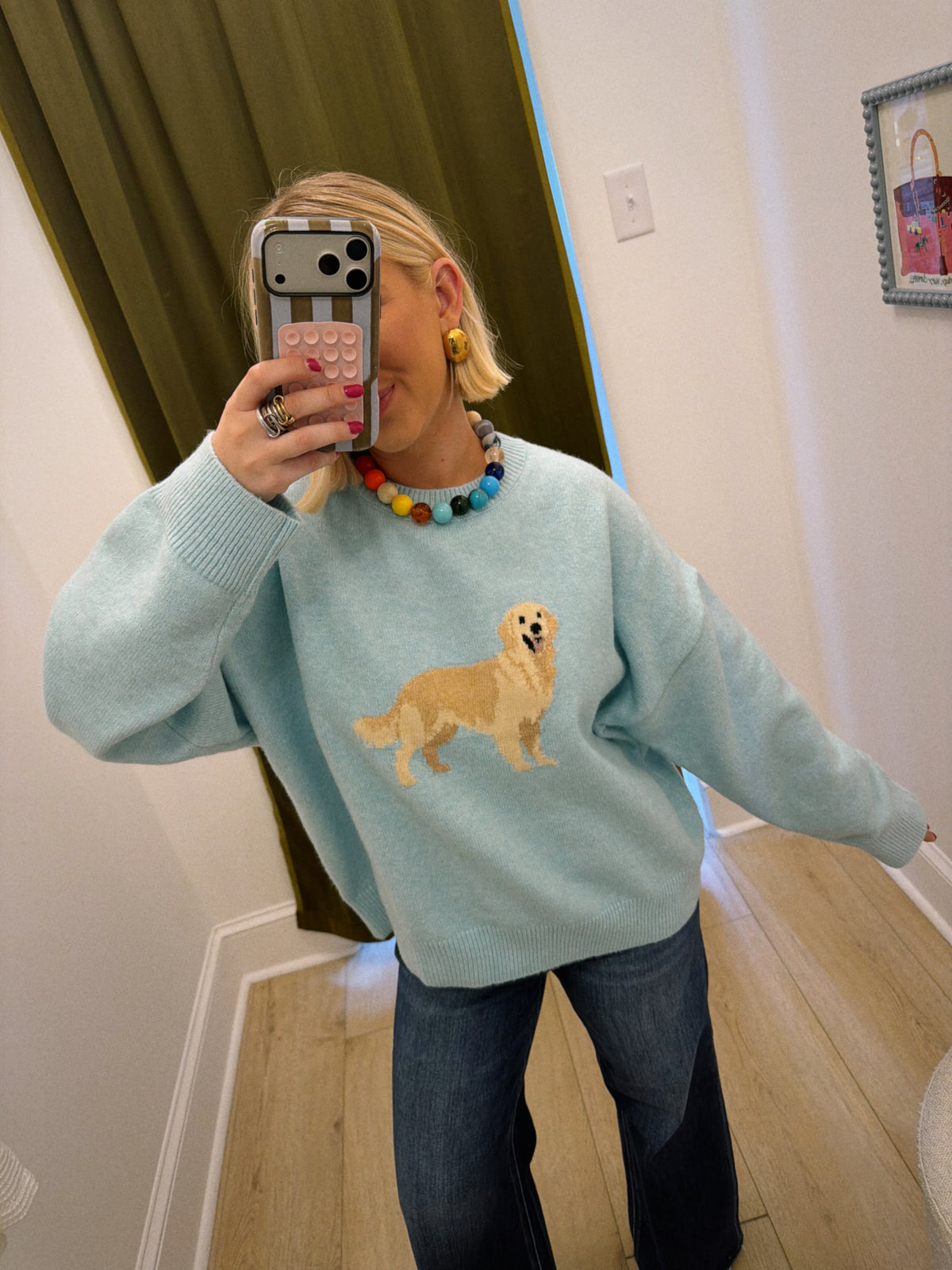 Golden Retriever Sweater - Blue