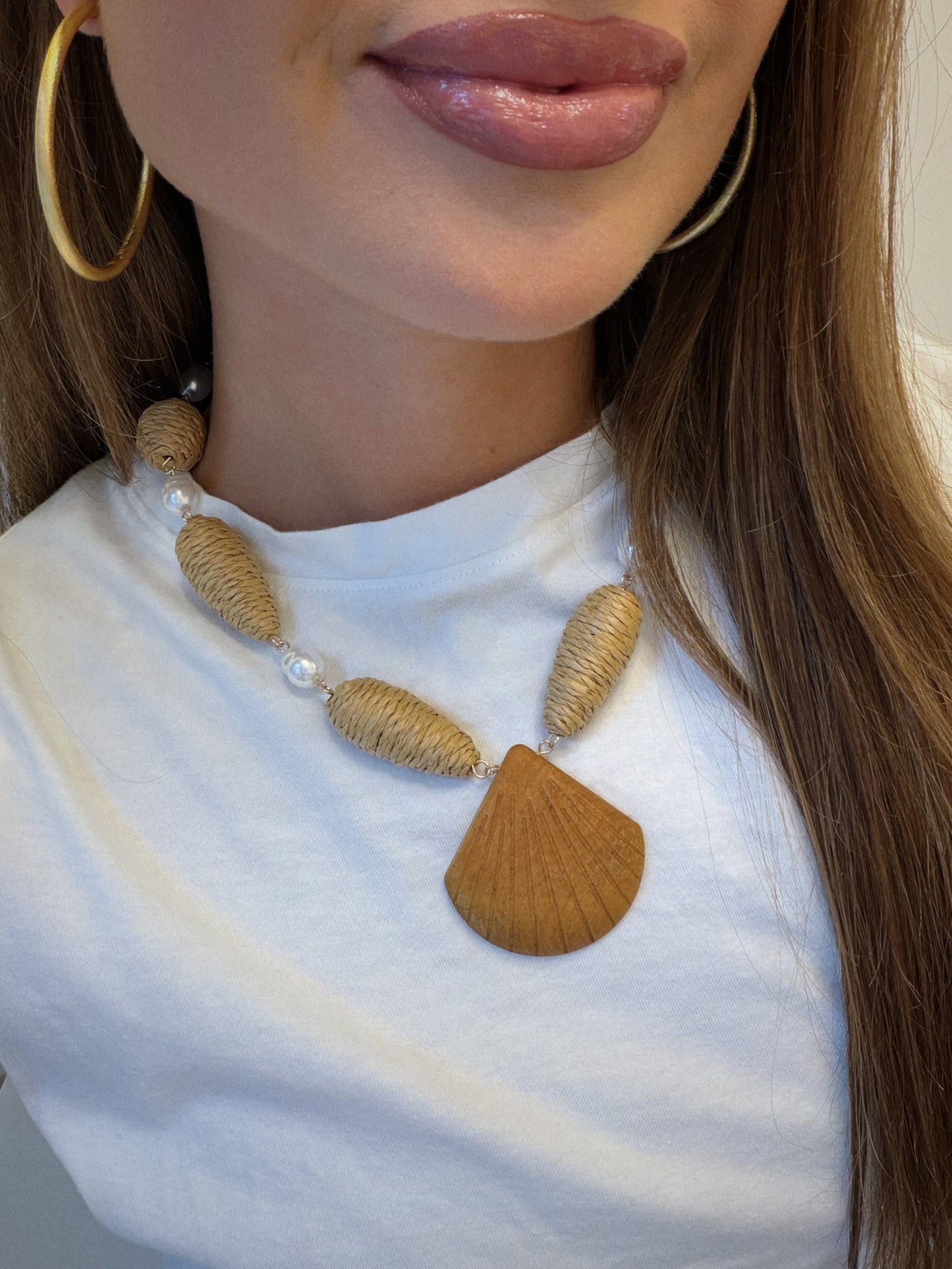 Wooden Seashell Necklace