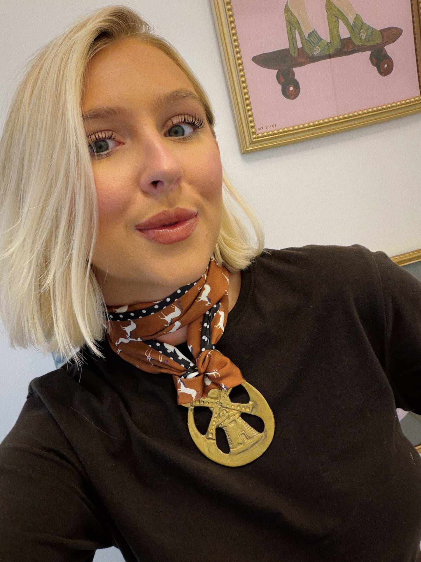 Western Windmill Scarf Necklace