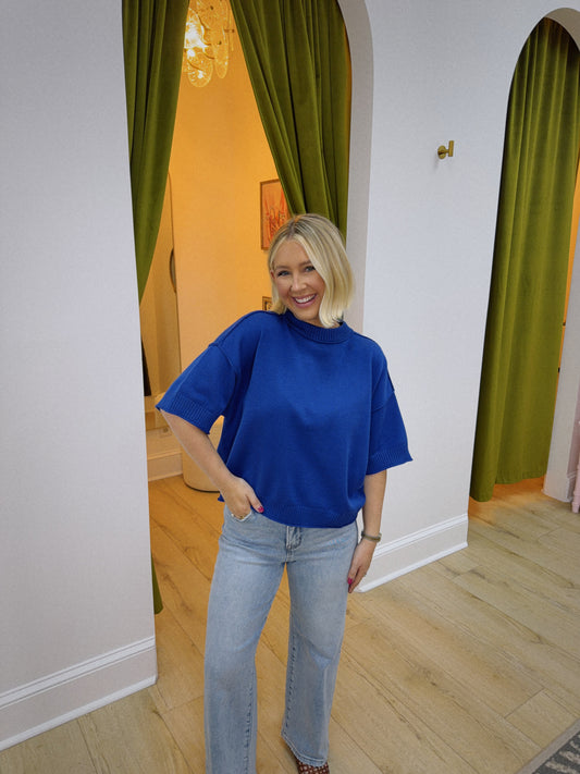 The Color Crush Knit Top - Blue