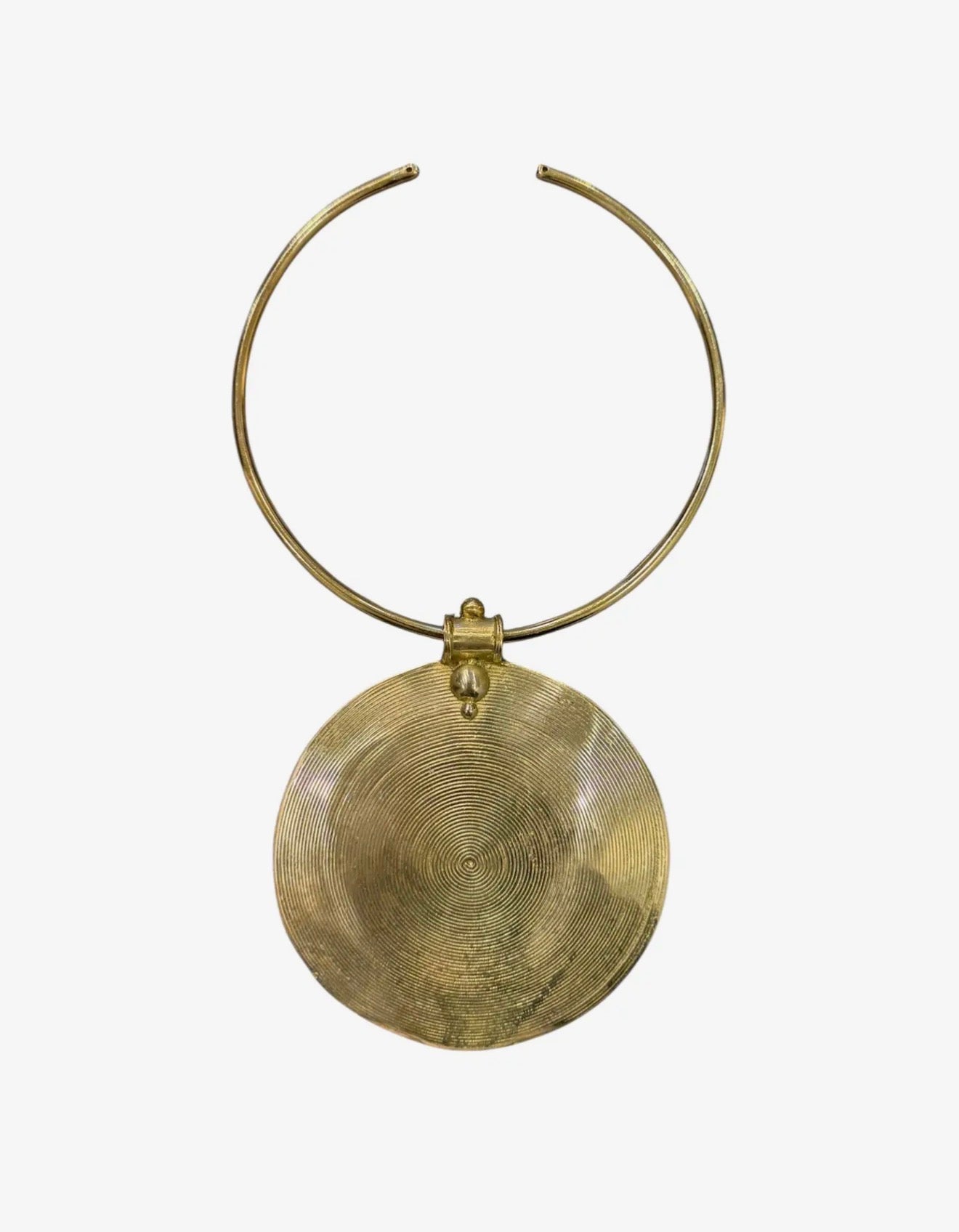 Brass Spiral Statement Necklace