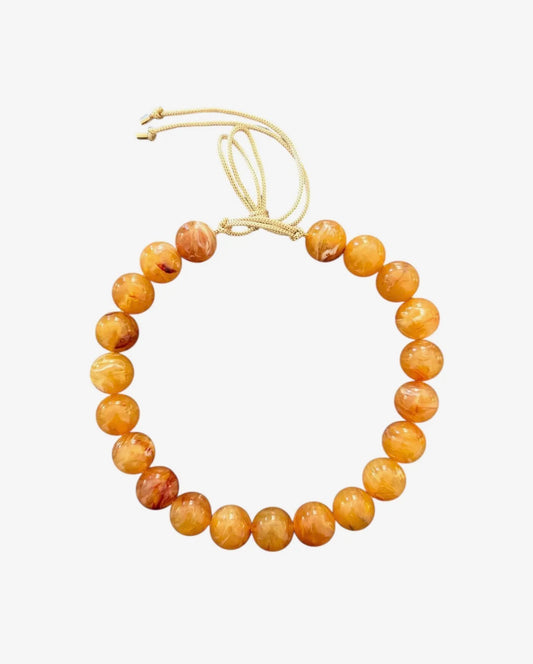 Chunky Beaded Necklace - Sunset Citrine