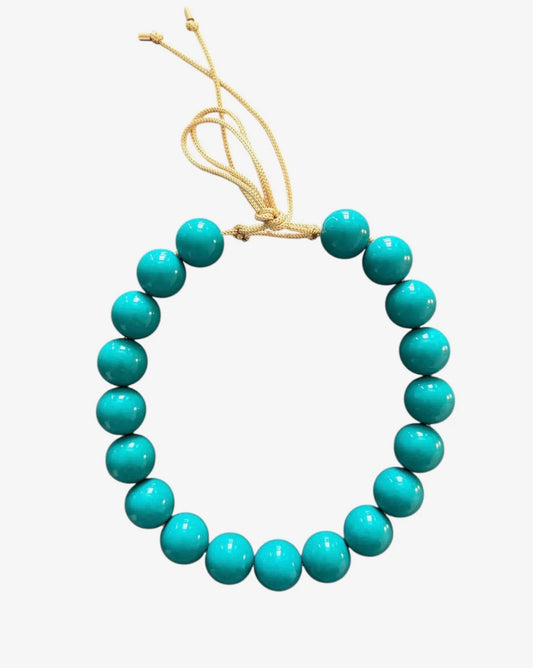 Chunky Beaded Necklace - Teal