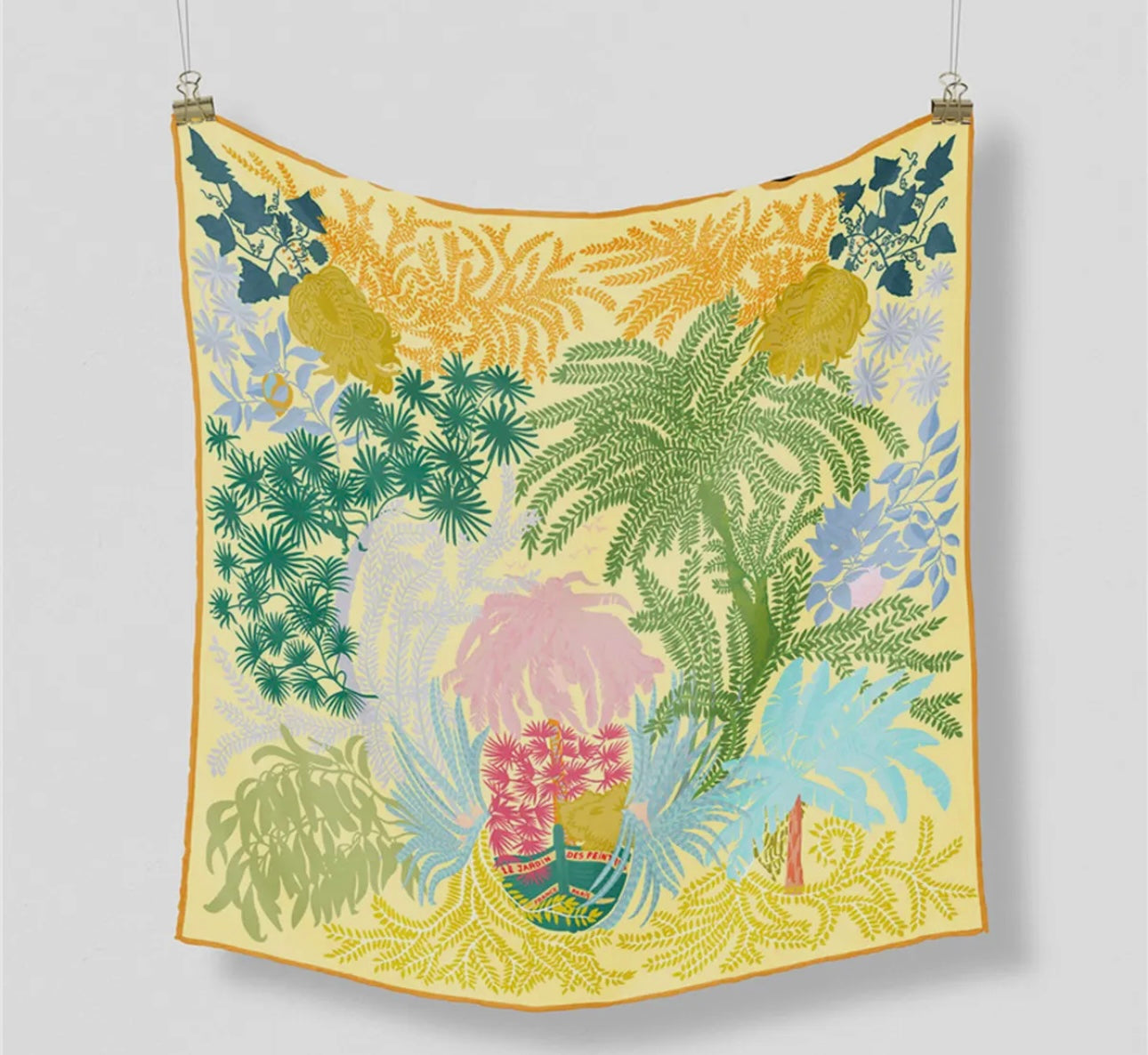 Silky Satin Square Scarf - Yellow