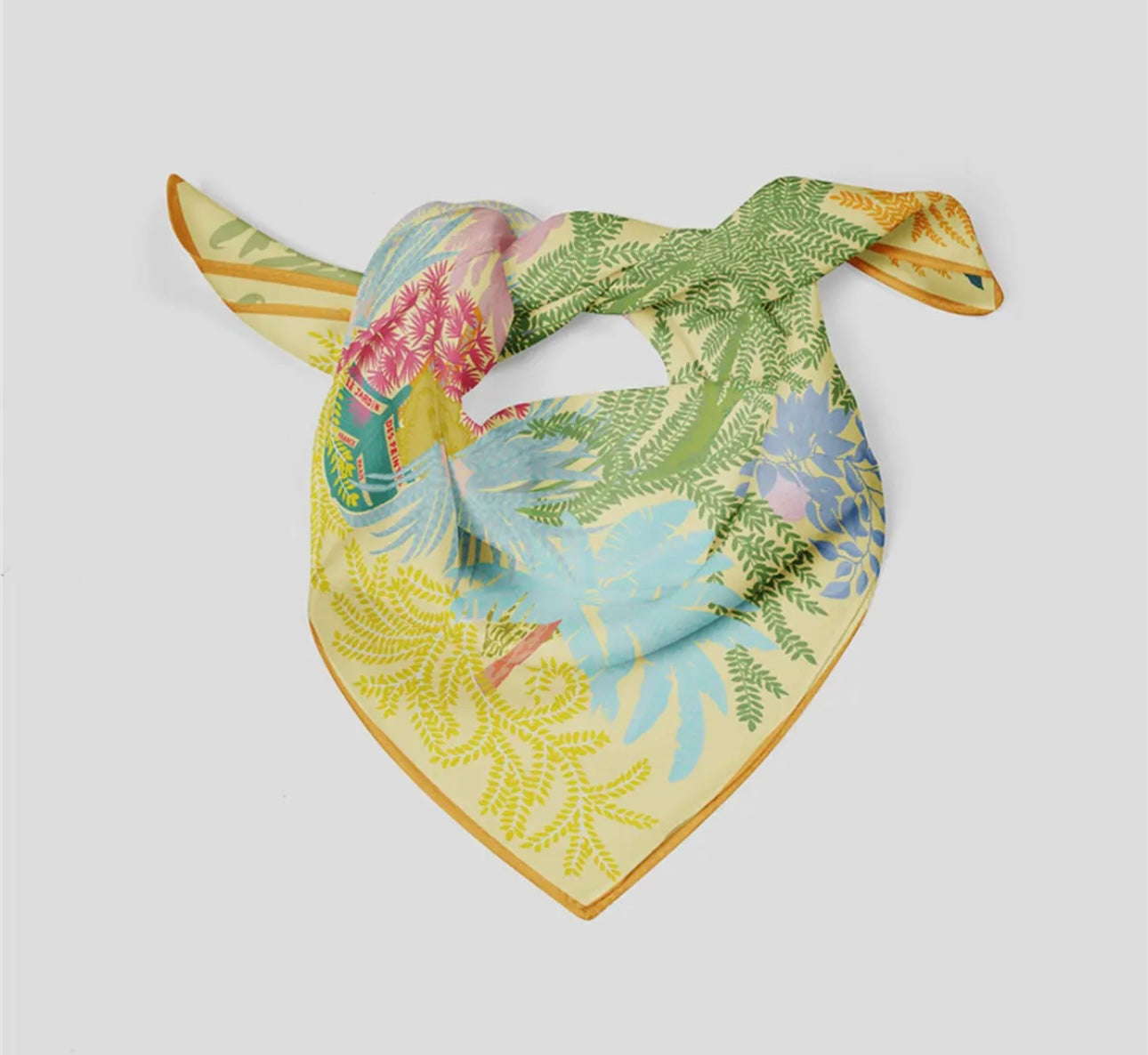 Silky Satin Square Scarf - Yellow
