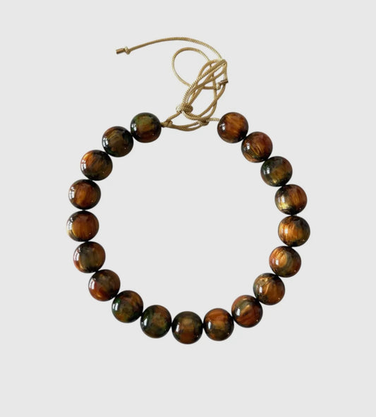 Chunky Beaded Necklace -Amber Glow