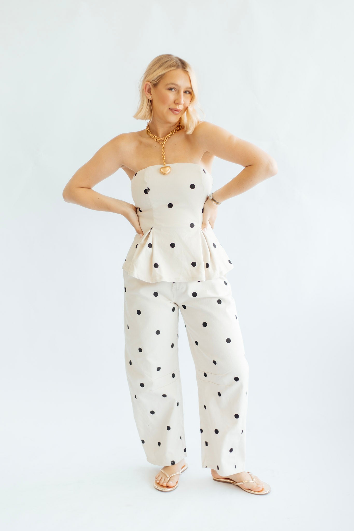 Polka Dot Barrel Jeans