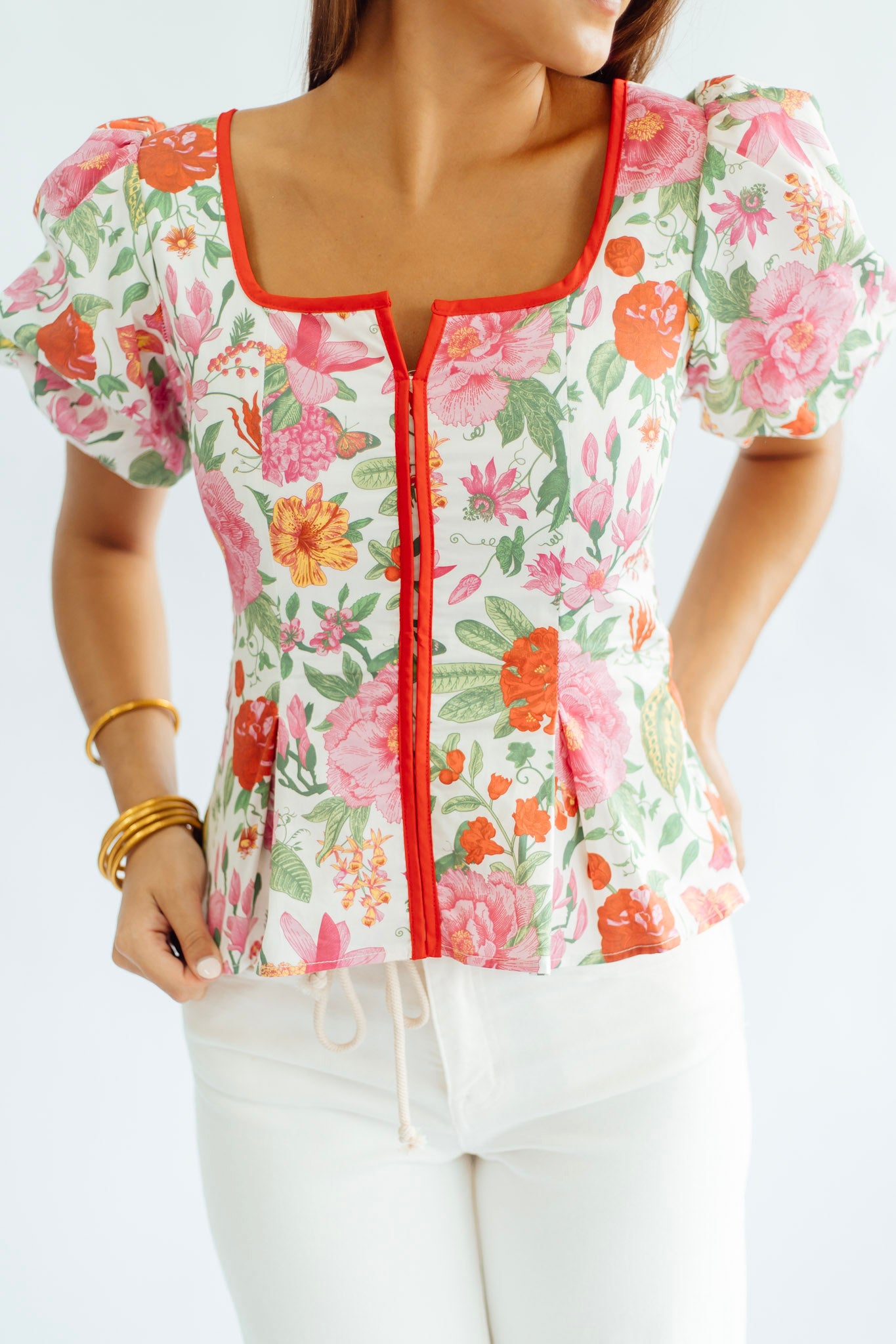 English Garden Peplum Top