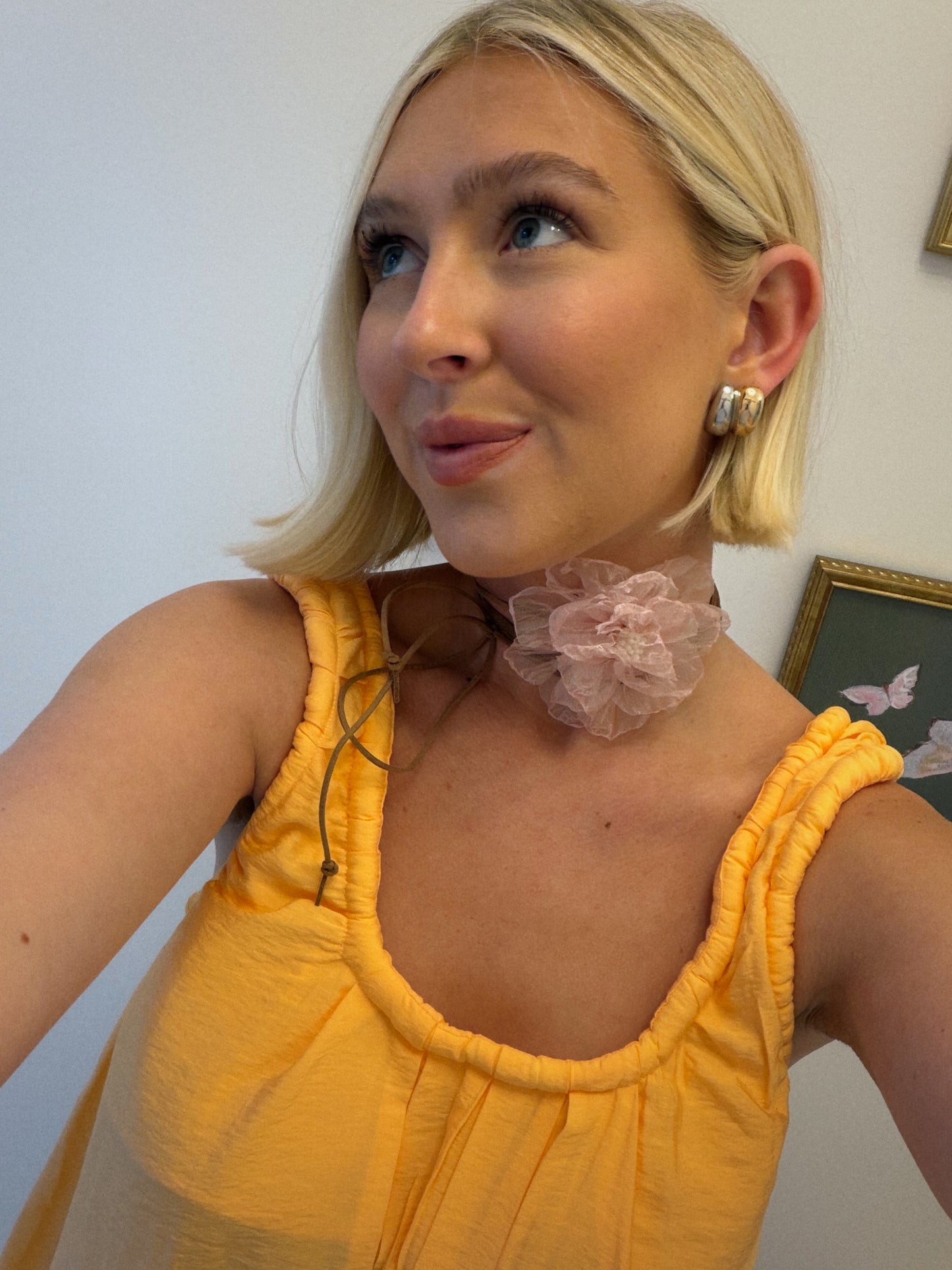 Wrap Flower Necklace - Pink