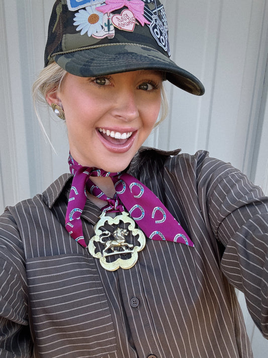 Western Vintage Pendant Scarf Necklace