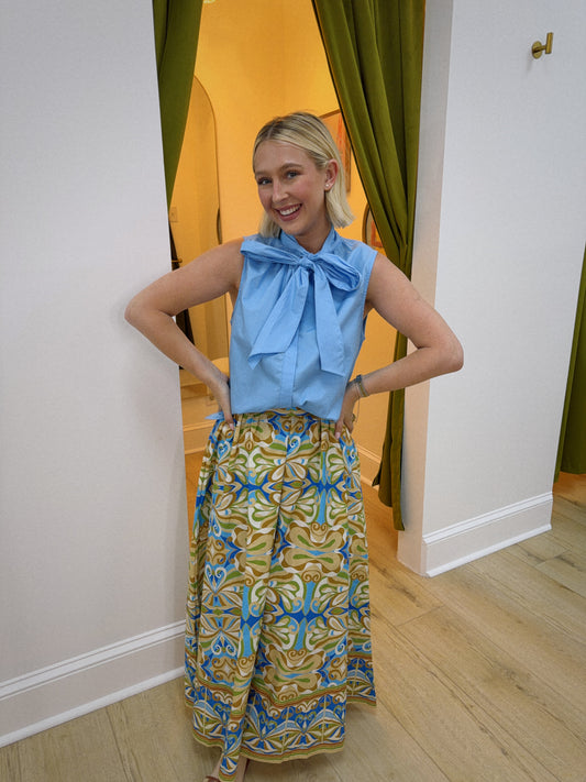 Blue Skies Bow Blouse