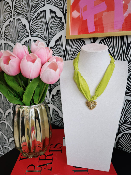 Chartreuse Scarf Necklace