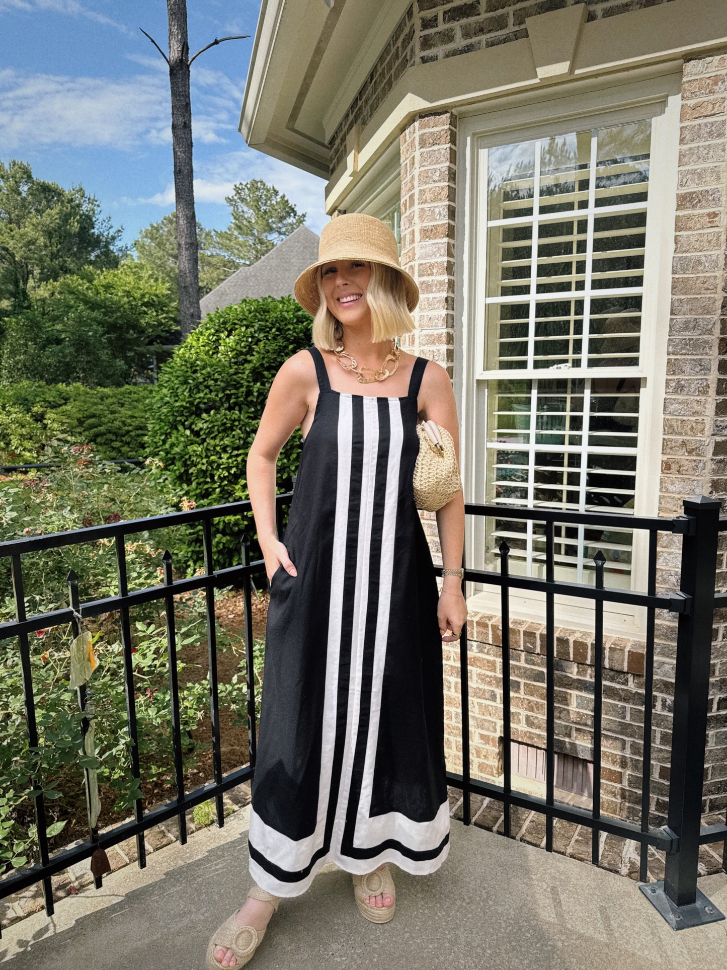 Stripe Shift Midi - Black & Tan