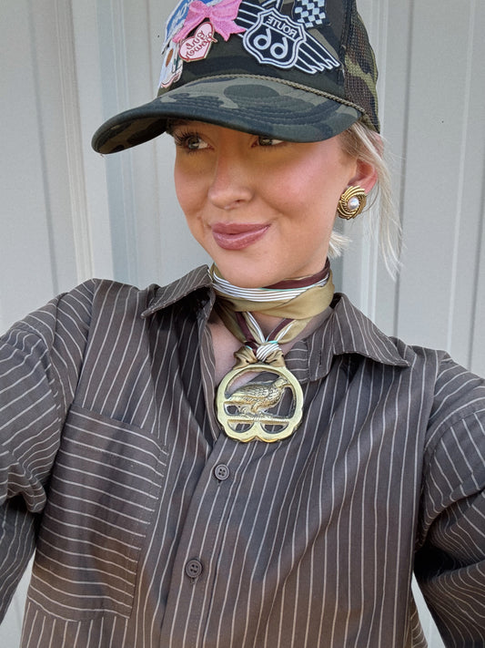 Fly High Vintage Pendant Scarf Necklace