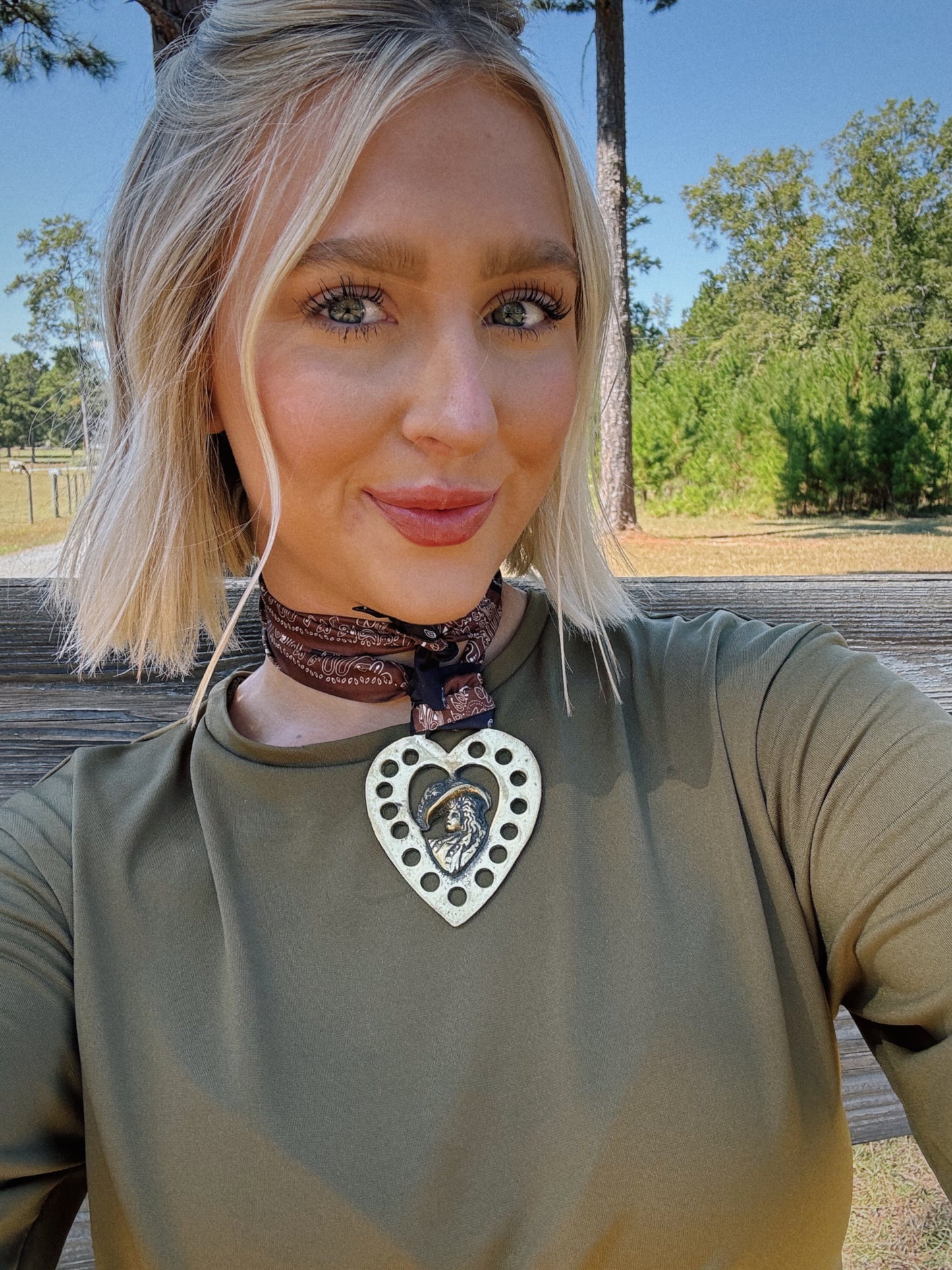 Halo Heart Vintage Scarf Necklace