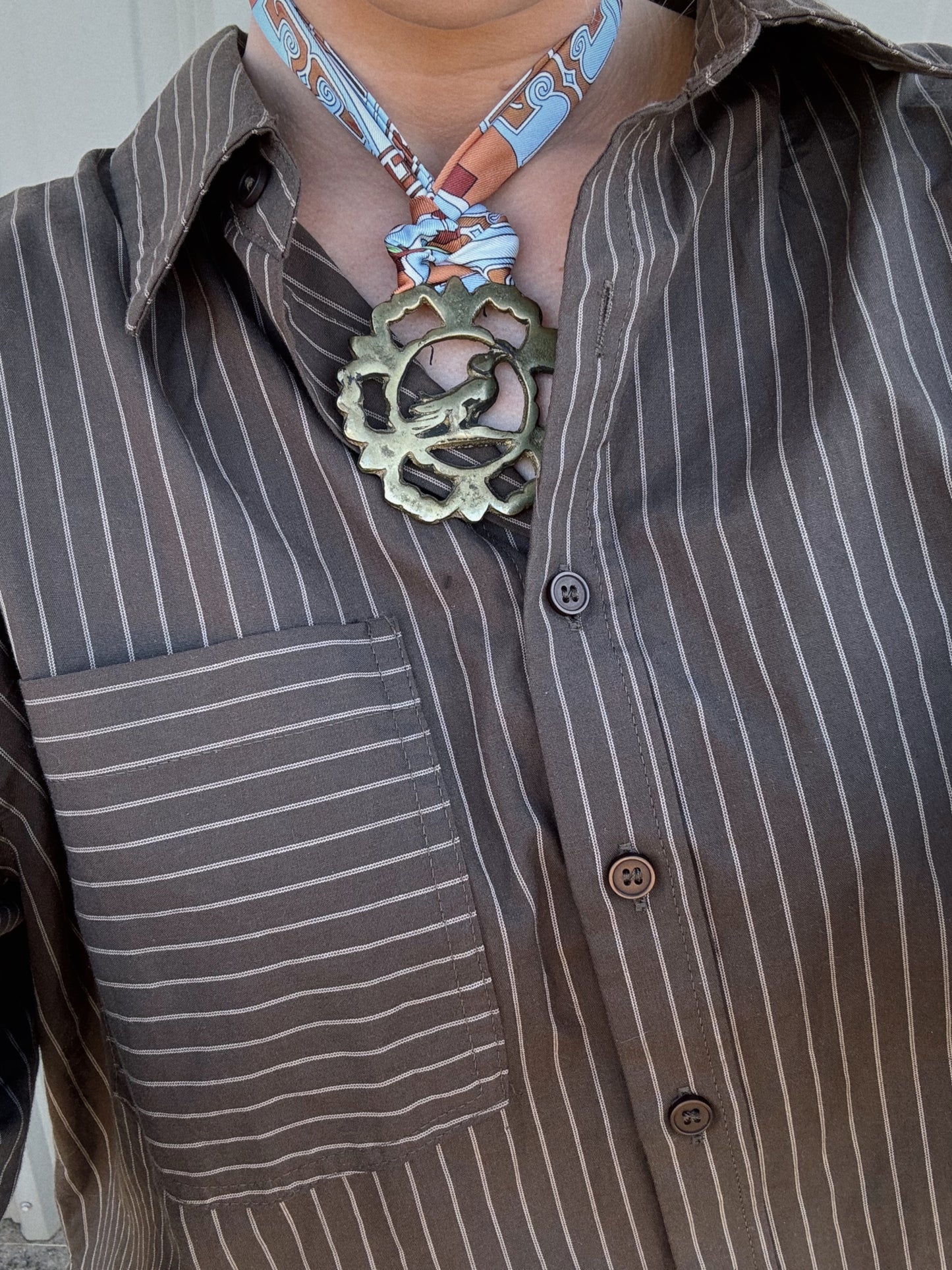 Birdie Vintage Pendant Scarf Necklace