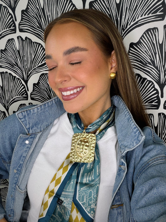 Square Up Scarf Necklace