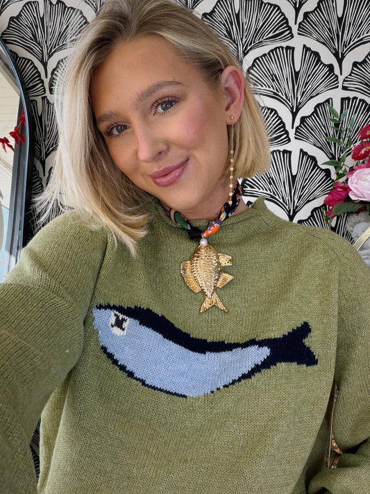 The Golden Catch Scarf Necklace