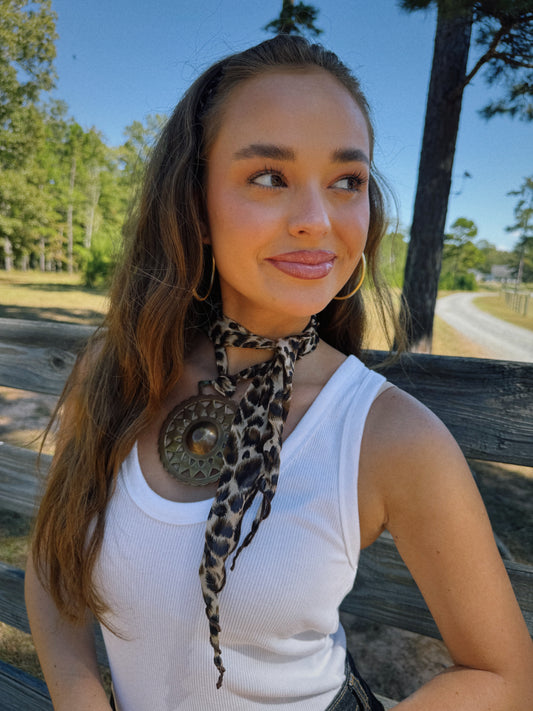 Golden Gaze Vintage Scarf Necklace