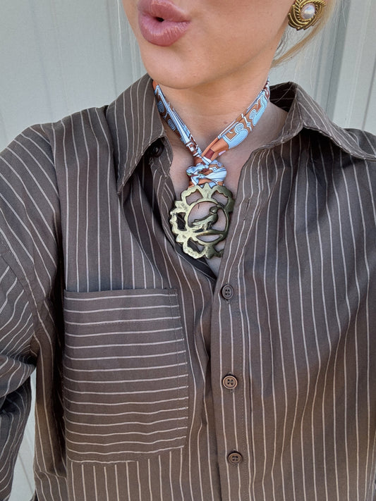 Birdie Vintage Pendant Scarf Necklace
