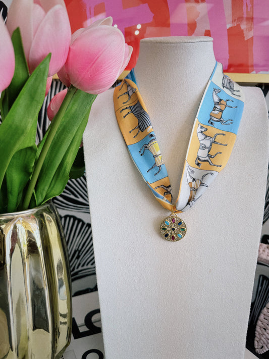 Silken Stallion Scarf Necklace