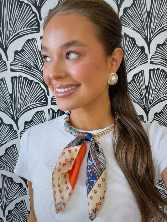 Scarfed & Styled - Blue & Orange