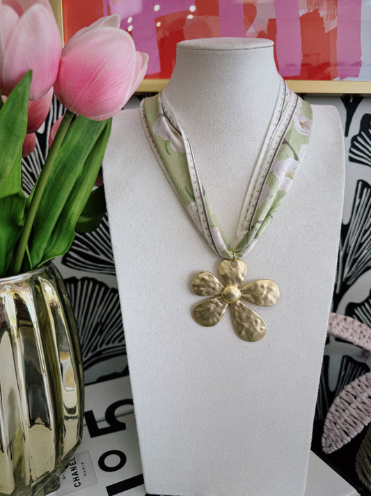 Bloomed in Silk Scarf Necklace