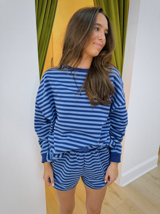 Blue Stripe Sweatshirt
