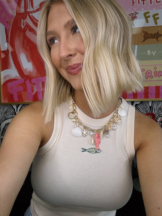 Summer Blues Charm Necklace