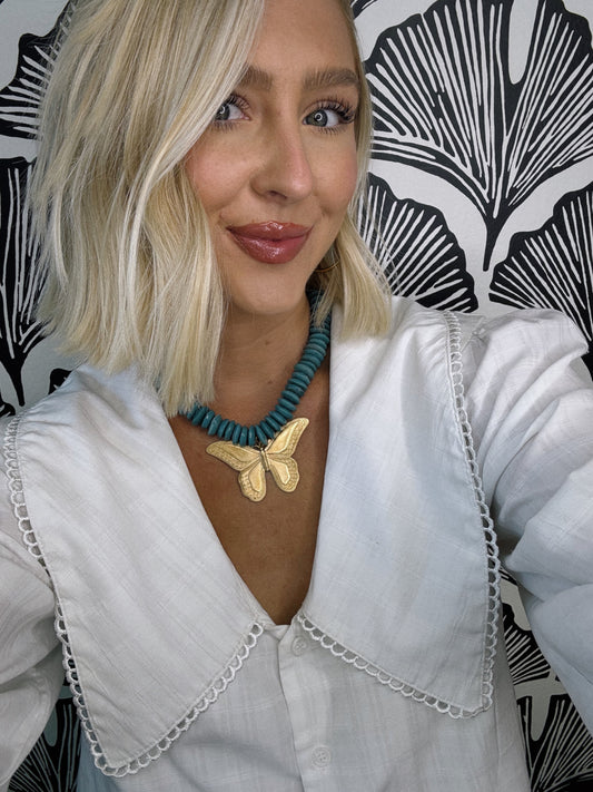 Wings of Grace Necklace - Blue