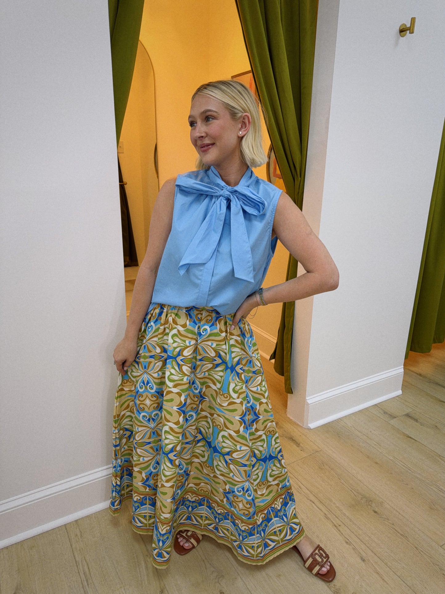 Blue Skies Bow Blouse