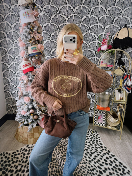 Selene Brown Faux Suede Purse