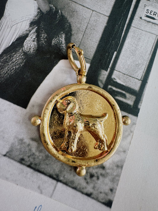 Hound Dog Round Pendant