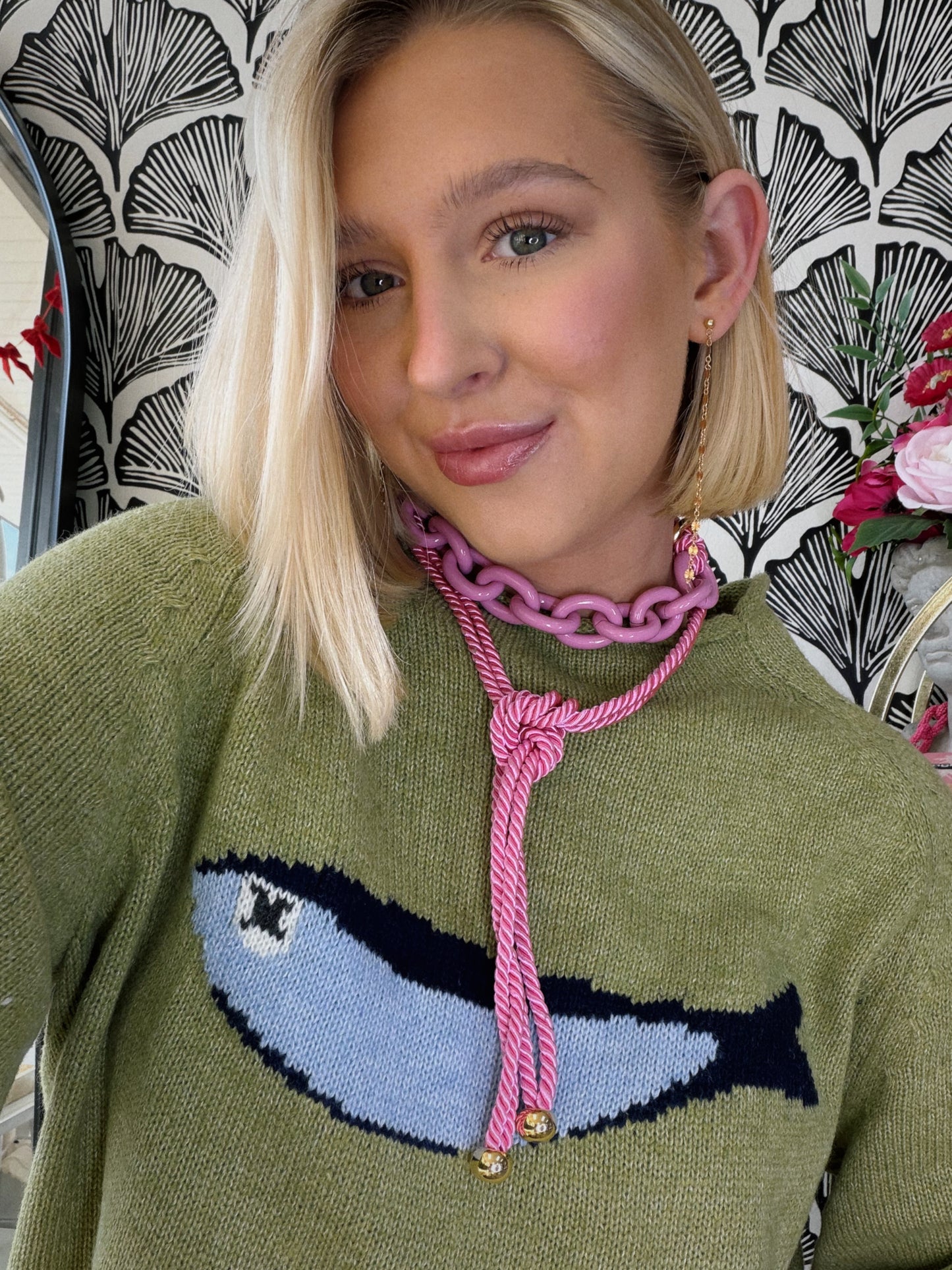 The Sailor Knot Statement Necklace - Pink