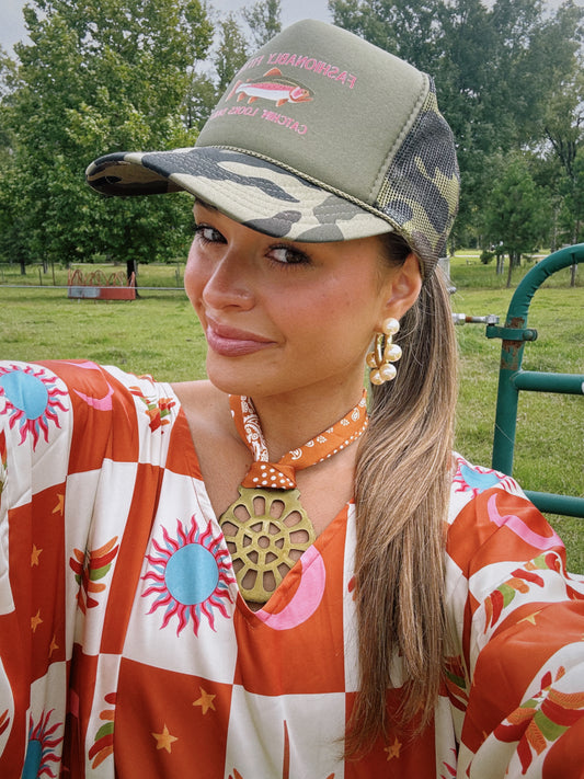 Midnight Rodeo Vintage Pendant Scarf Necklace