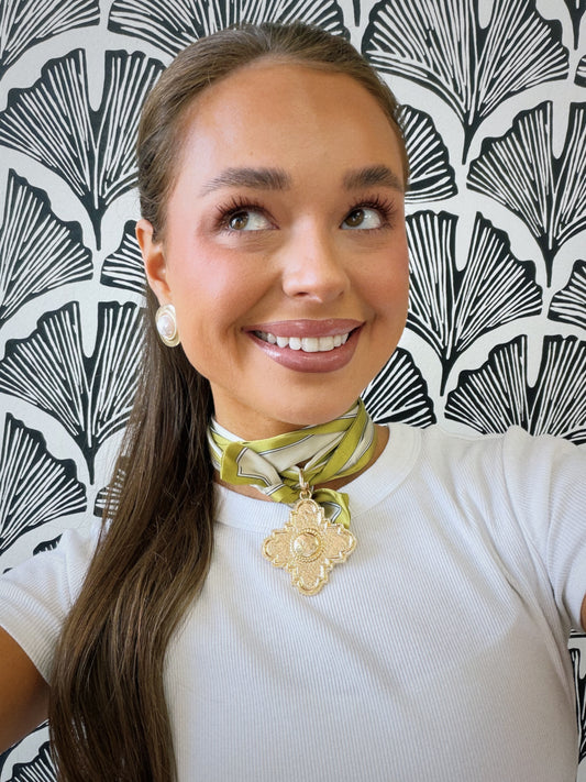 Golden Garden Scarf Necklace