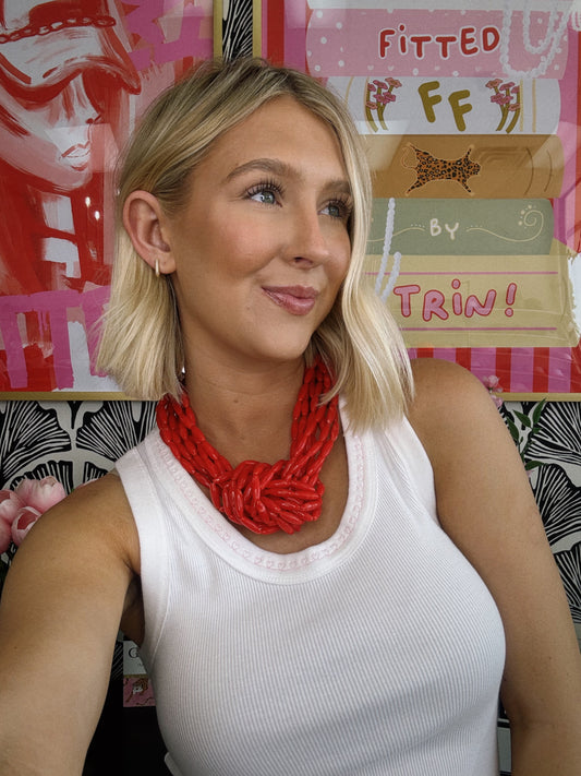 Tidal Knot Necklace - Red