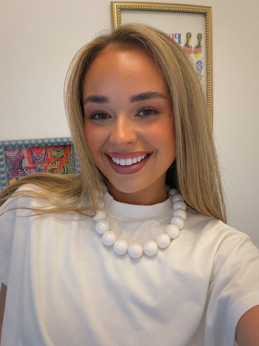 Shiny Ball Necklace - White