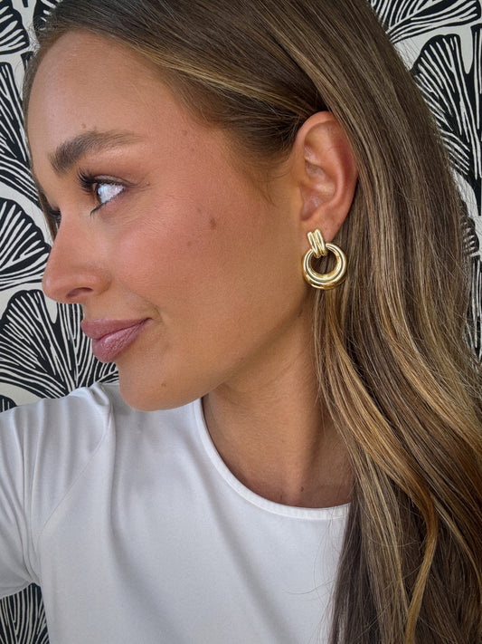 Gold Door Knocker Earrings
