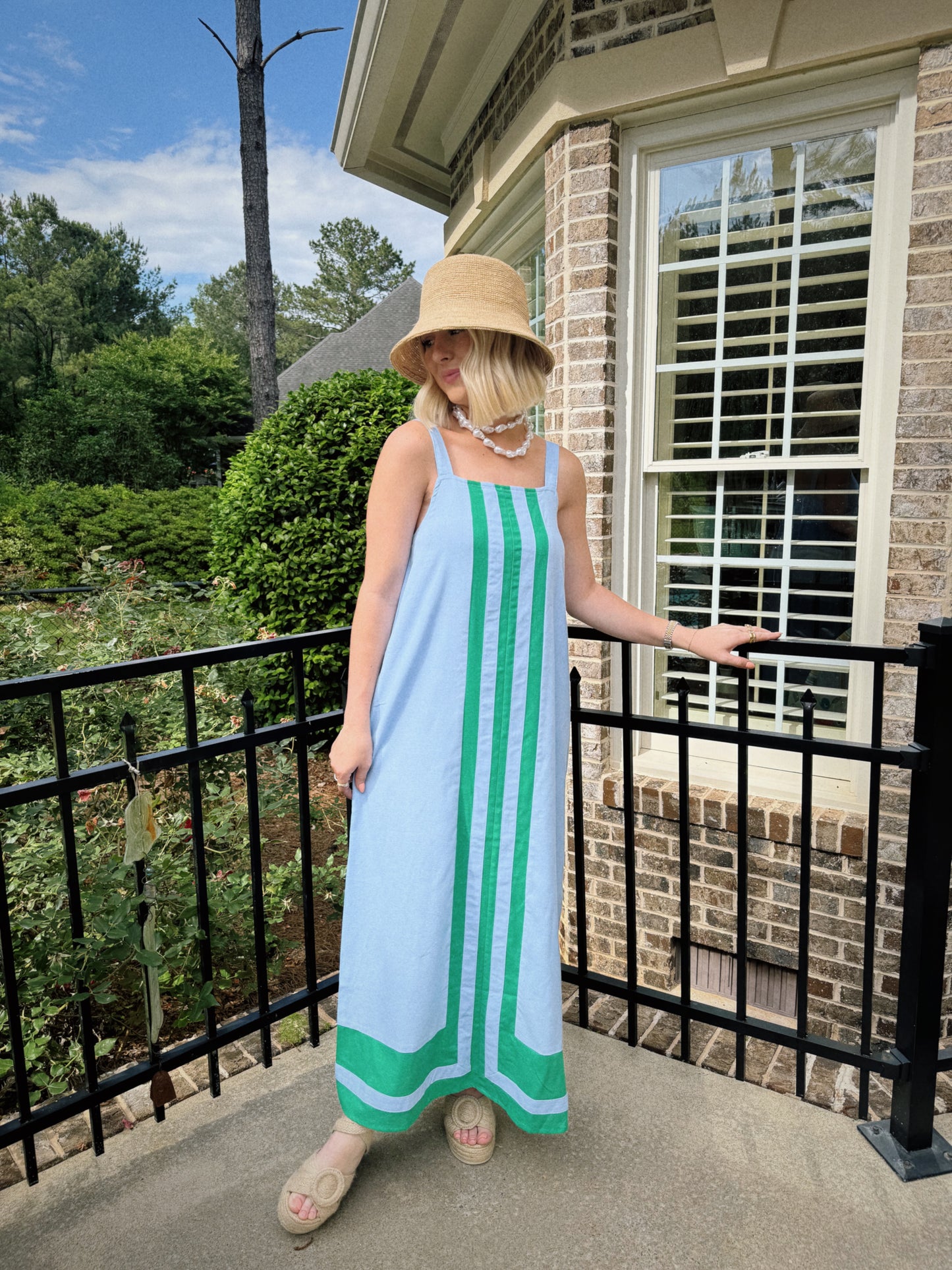 Stripe Shift Midi - Blue & Green