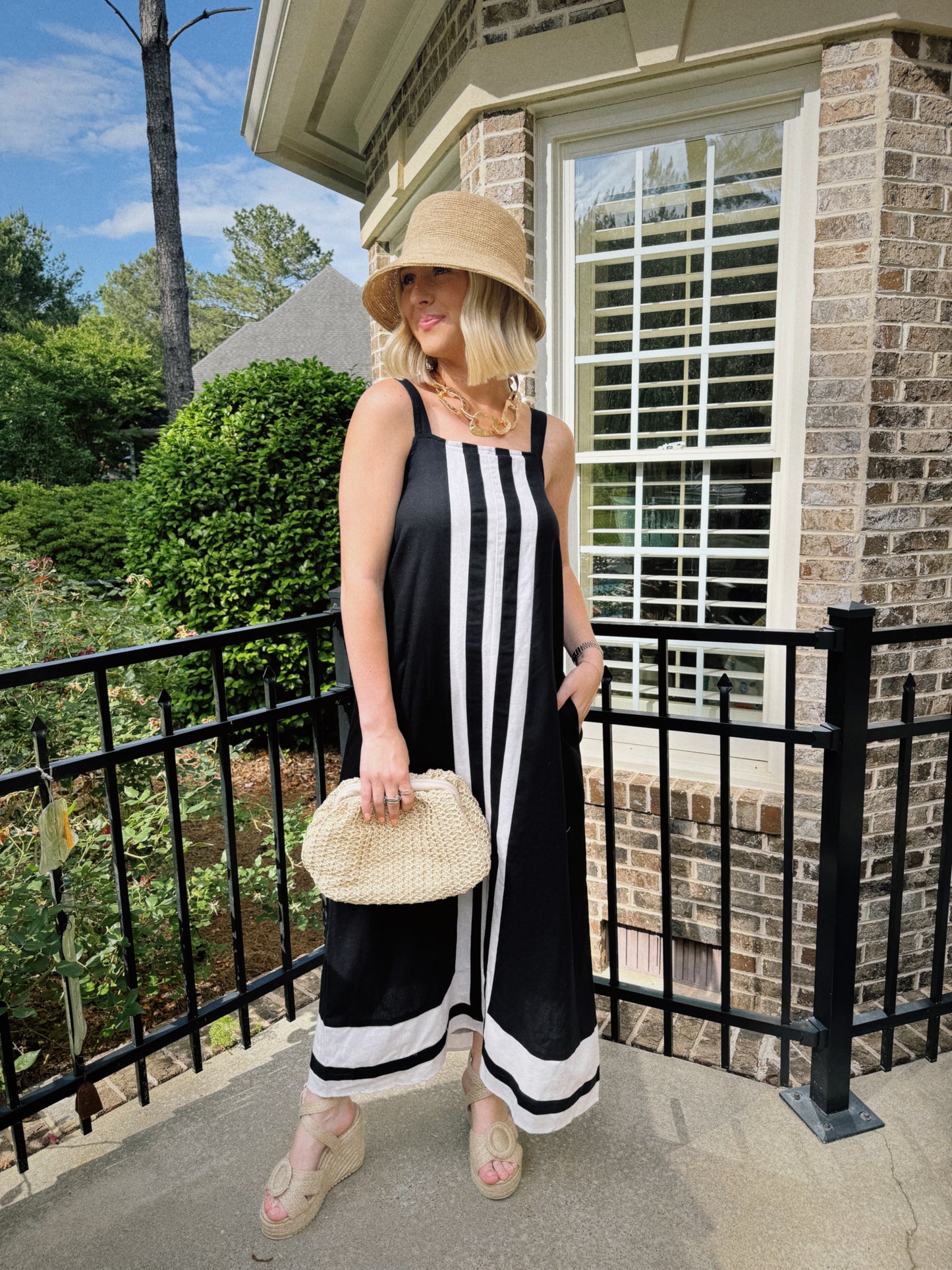 Stripe Shift Midi - Black & Tan