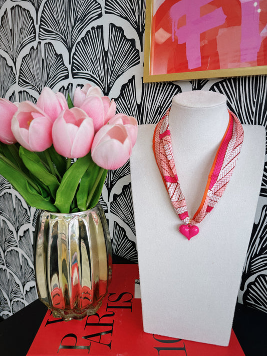 Hot Pink Bliss Scarf Necklace