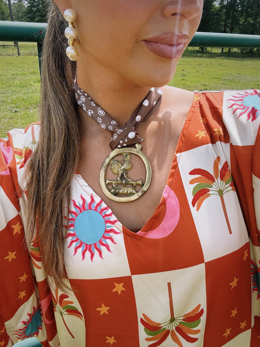 Way Back Vintage Pendant Scarf Necklace
