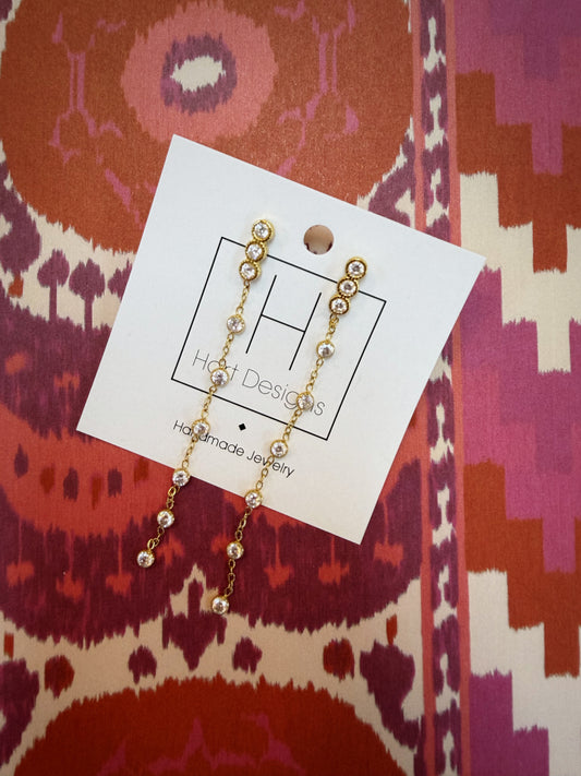 Skinny Diamond Dangle Earrings