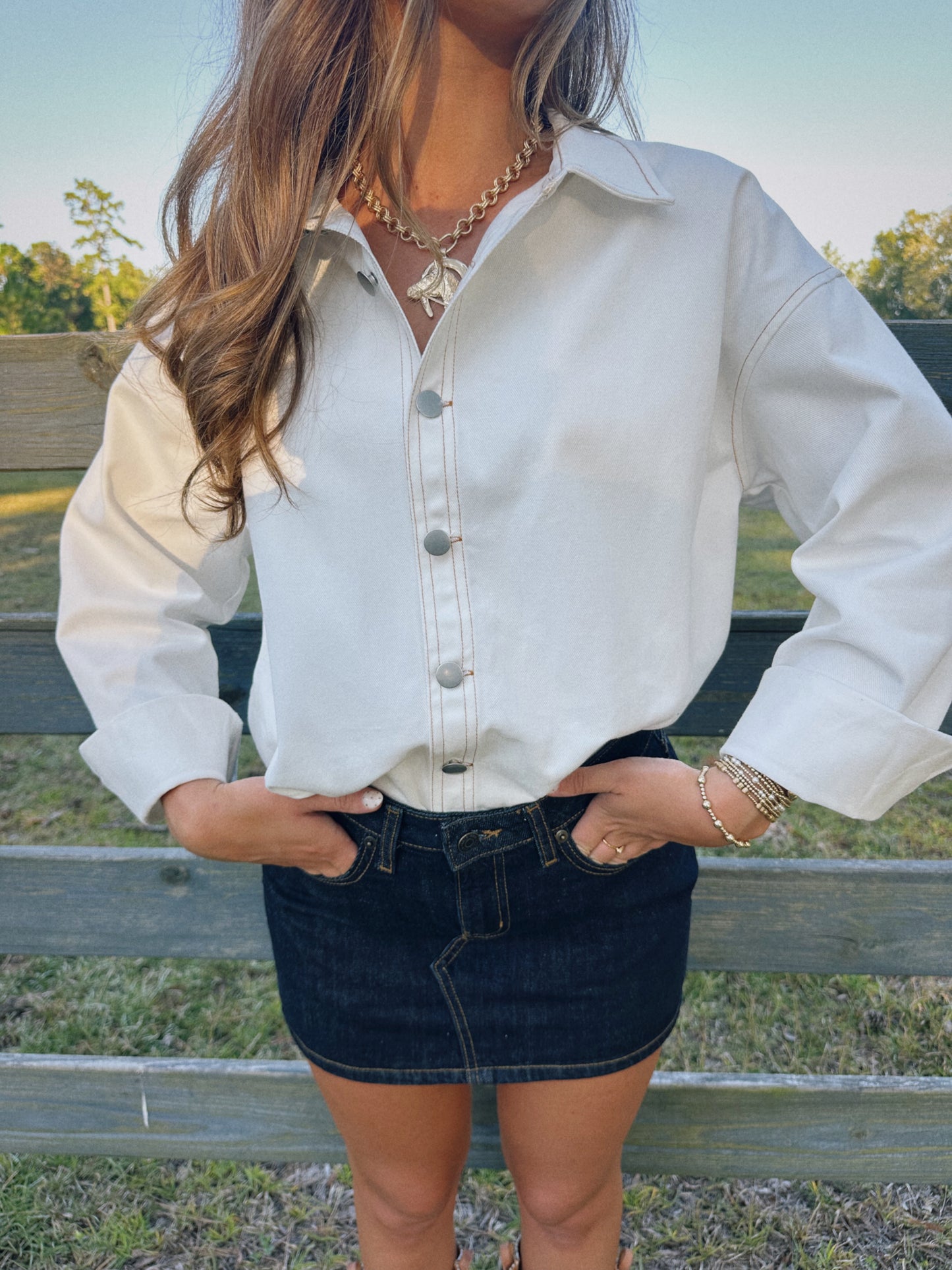 Oxford Denim Top
