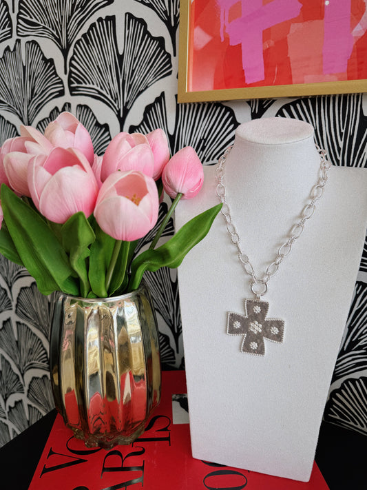 Divine Grace Chunky Necklace - Silver